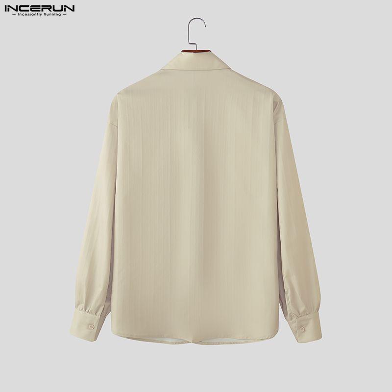 INCERUN Summer Men Lapel Neck Long Sleeve Floral Print Casual Shirts Tops