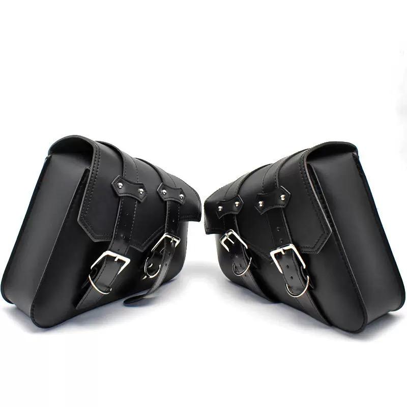 

Мотоциклетные боковые кофры из ПУ кожи, сумка для инструментов на маятник для Sportster XL883 1200 Honda Suzuki, универсальные кофры для хранения