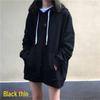 2025 Autumn Women's Korean Style Thin Long Sleeve Hoodie - Solid Color, Versatile, Mid-Length, Loose Fit.