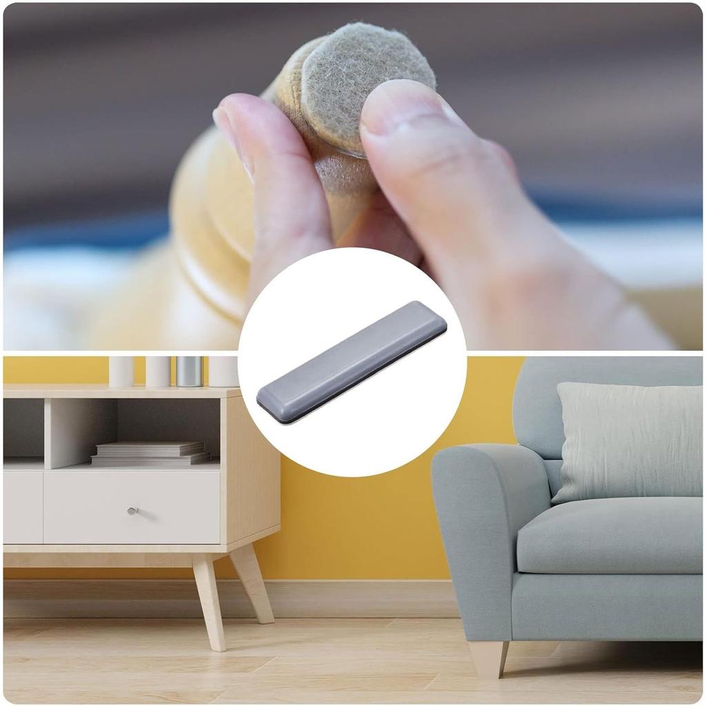 Ślizgacze do mebli (70x19mm) 10 szt., Prostokątne samoprzylepne podkładki ochronne na podłogę - do mebli, dywanów