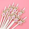 20Pcs Teddy Bear Paper Straws Cute Brown Pink Bear Disposable Drinking Straw Kids Birthday Baby Shower Party Decoration Supplies