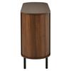 120x40x80cm Sideboard,Storage Cabinet ,Walnut Wood Colour Open Fence Construction for Living and Dining Room,Adjustable Metal Legs,MDF Material