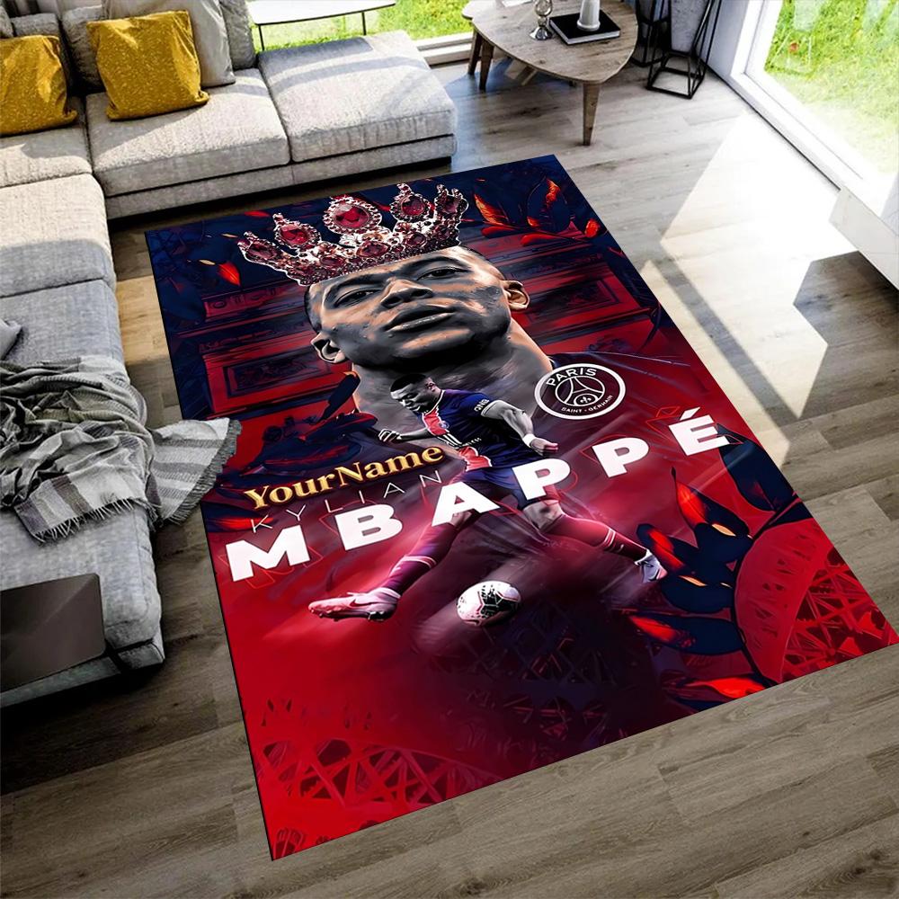 Mbappe Customize Text Area Rug Perfect for Bedrooms Foyer Outdoor Decorate Room Anti-slip Rug Office Home Decor Spiritual Gift