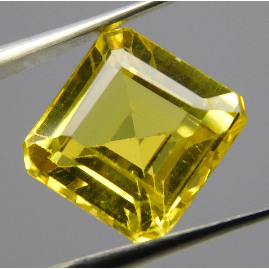 Yellow Sapphire Square Cut 7.65 Ct Natural Ceylon Sri Lanka Loose Gemstone