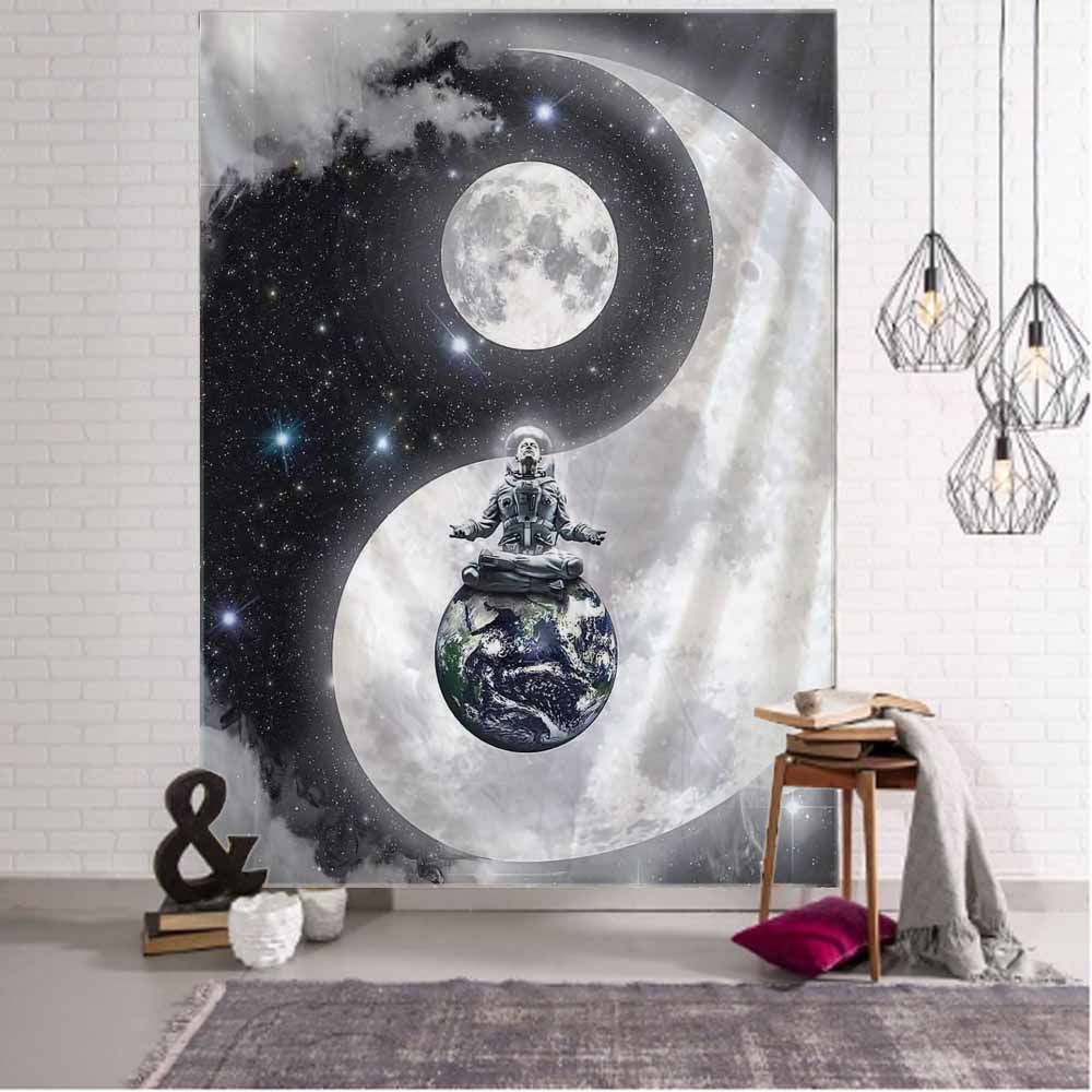 Sun and moon dream planet tapestry wall hanging bohemian mandala psychedelic hippie aesthetics home room wall decoration