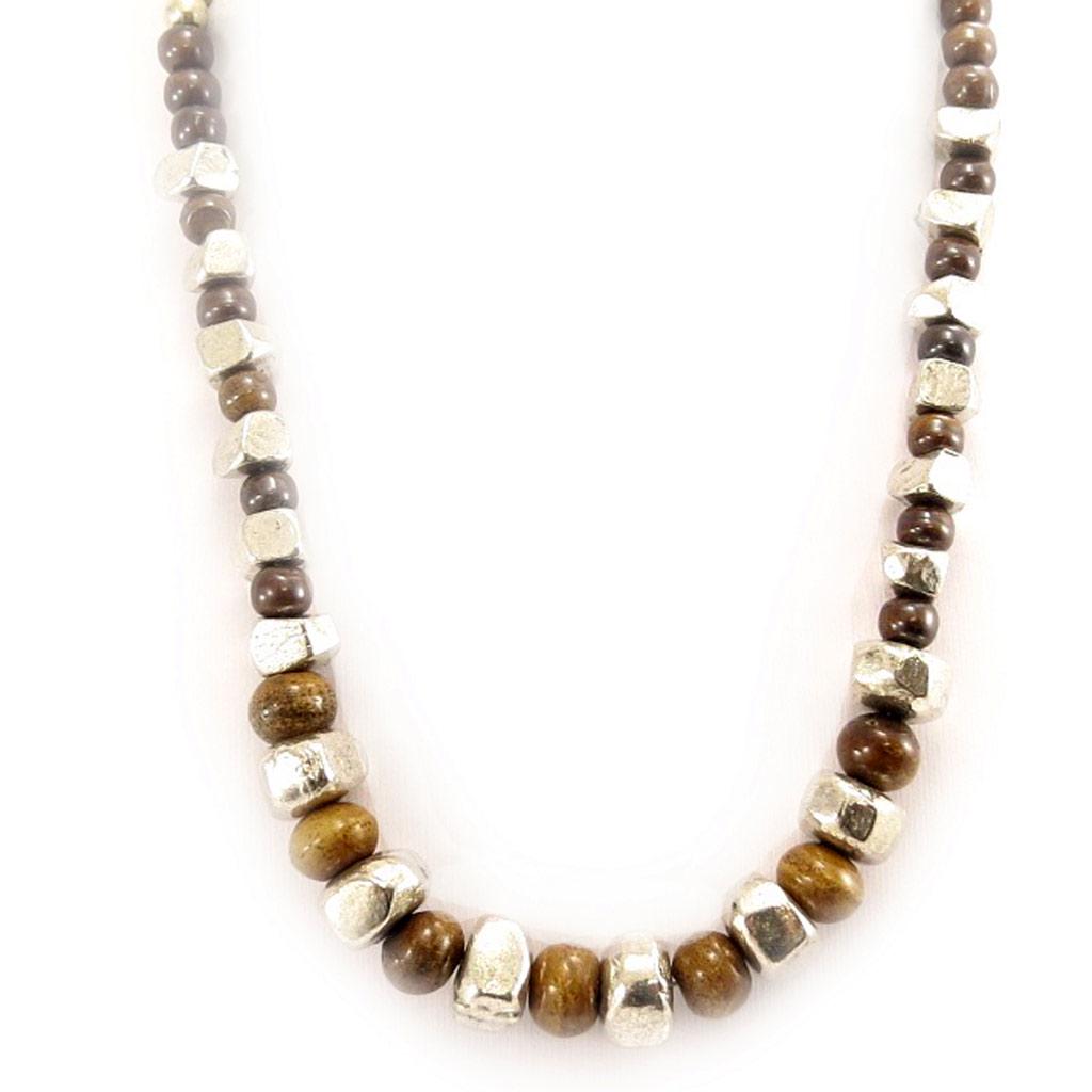 Les Trésors De Lily [C5021] - Collier Créateur 'Kilimanjaro' Marron Argenté