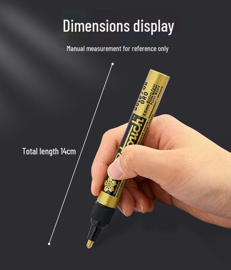 Japan Sakura Gold & White Oil-Based Paint Pen Set for Black Card Art & Drawing