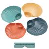 Dumpling Plate with Dipping Compartments - Durable Wheat Plastic, Creative Restaurant Style Fruit and Storage Plate.