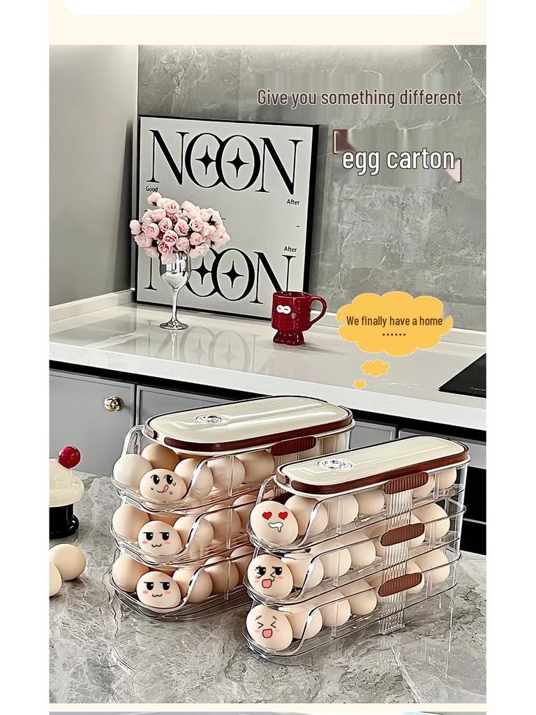 Refrigerator Slide-Out Egg Rack: Space-Saving Drawer for Easy Egg Storage