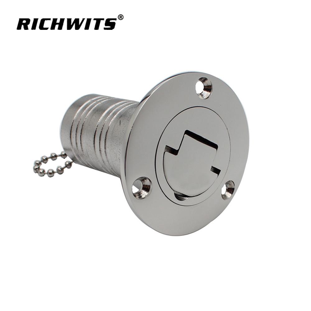 RICHWITS Stainless Steel Flip-Up Fuel & Water Inlet Cap for Yacht & RV Tanks