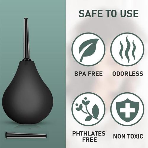 Yavoluy Enema Device, Multi-Purpose Irrigator, Large Capacity 224ml, Reflux Prevention, Manual Press, Unisex, Irrigation Tool (Blue)