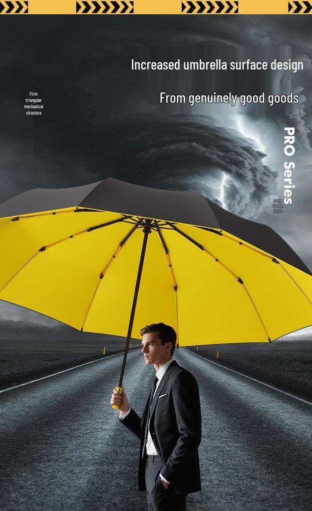 Automatic Men's and Women's Reinforced Vinyl Sun and Rain Umbrella - Enlarged for School Use