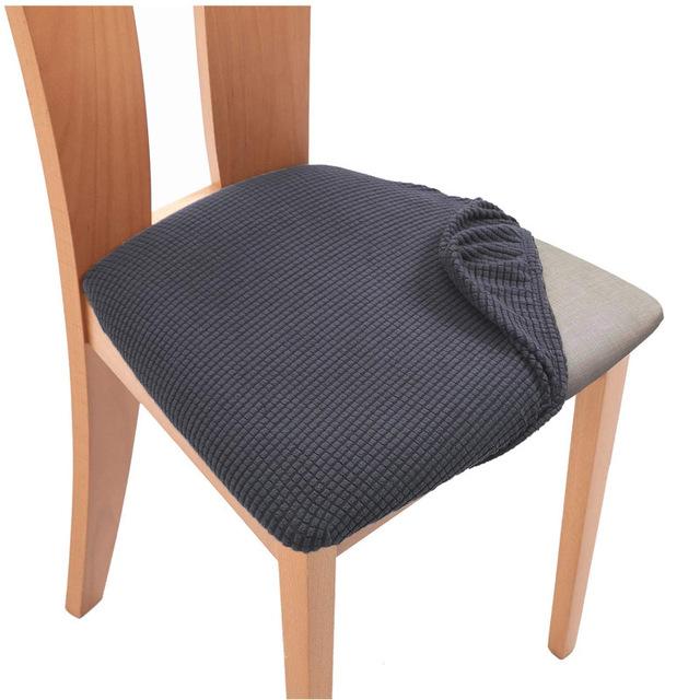 Removable Dining Chair Seat Cover Jacquard Dining Chair Covers Stretch Seat Cushion Slipcover for Kitchen Chairs