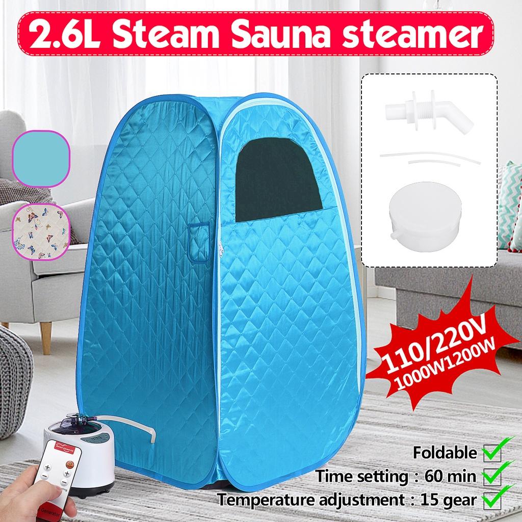 1200W 2.6L Lose Weight Detox Therapy Steam Fold Sauna Generator for Sauna SPA Larger Tent Portable Sauna Steam Bath Red