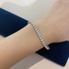 OEVAS 3mm High Carbon Diamond Tennis Bracelet S925 Silver Plated Gold Lab Diamond Bracelet Fine Jewelry