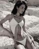 Korean Style 2025 Three-Piece Bikini Set: Sexy Split Skirt Swimsuit with Tie-Up Solid Color for Women