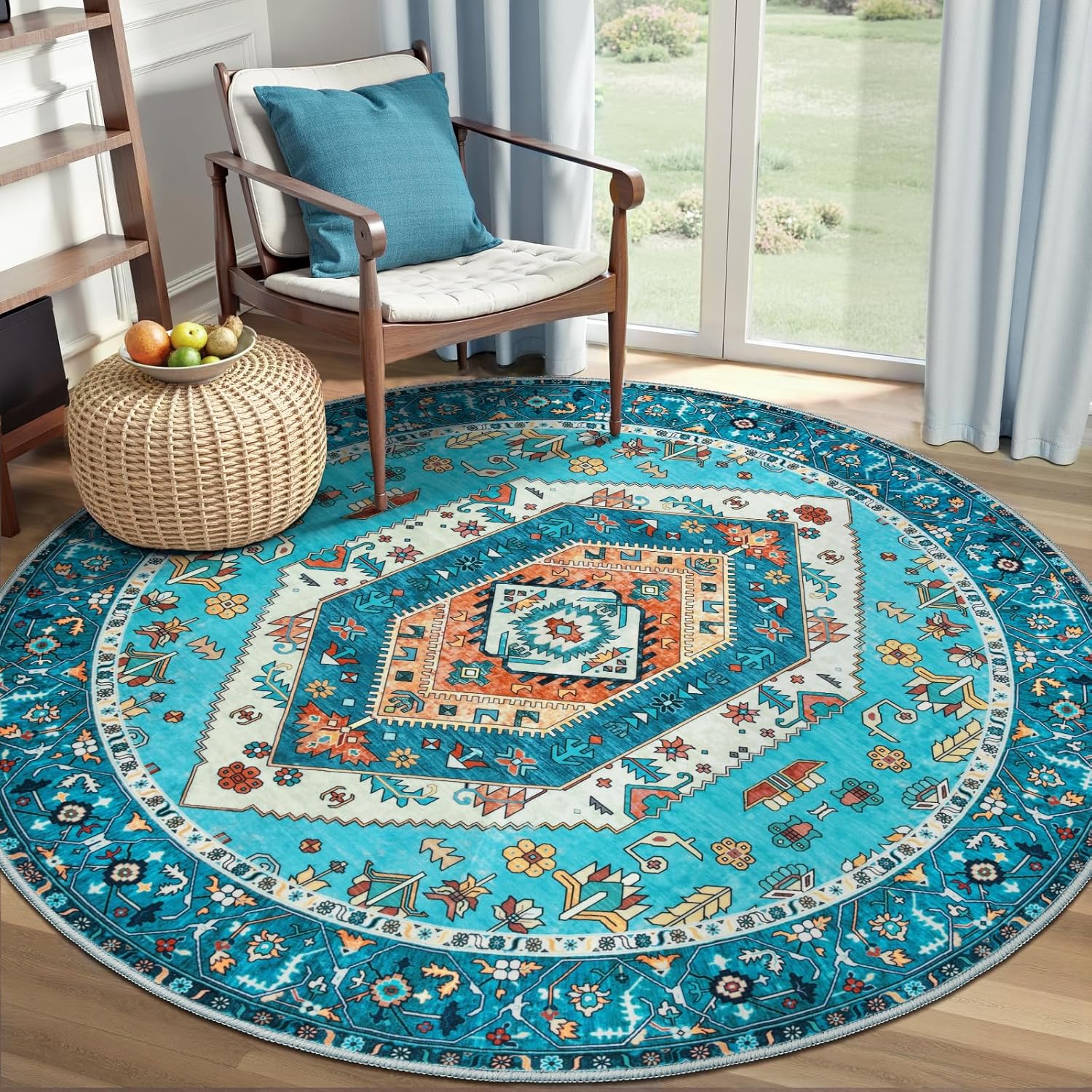 

Bohemian Geometric Carpet Ethnic Design Traditional Oriental Style Home Decor Rug for Living Room Cultural Art Decoration Mat 40x40cm