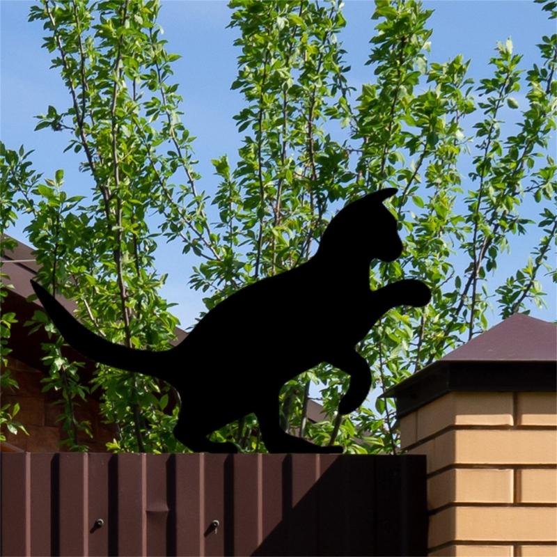 Metall Garten Dekorationen Metall Hof Tiere Gartenstecker Katze Hof Dekorationen Outdoor Gartenstecker für Blumenbeete Rasen