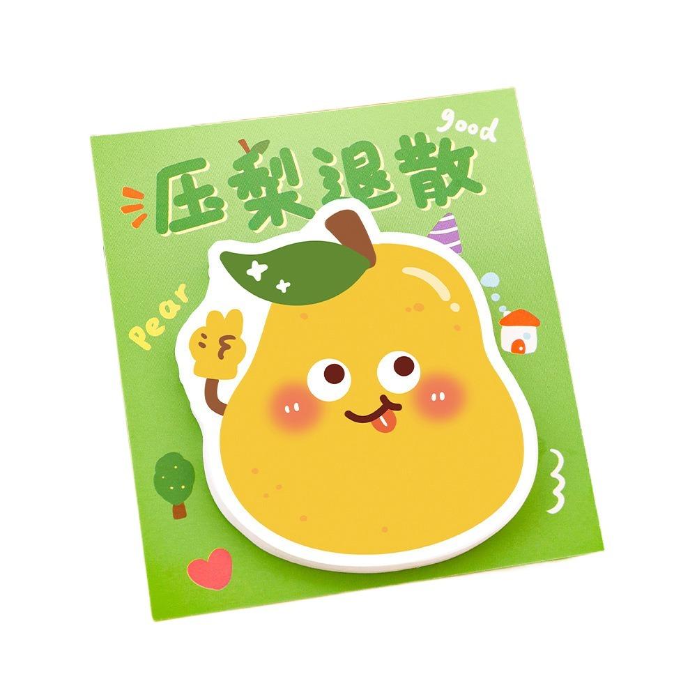 

30Pcs/Set Paper Thickness Fruit Text Stickers Paper Strong Viscosity Notes Notepad Not Easily Damaged Sticky Notes Student