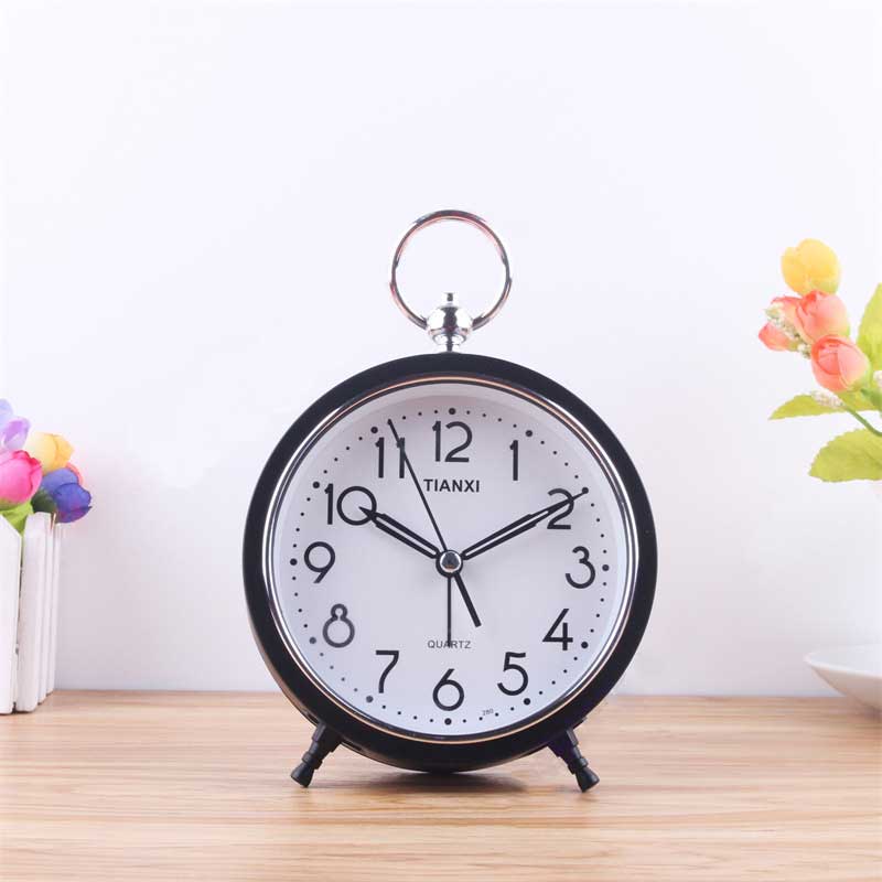 Simple Mini Clock Desktop Alarm Clock Students Children Bedside Alarm Clock Round Clock Portable Handheld Alarm Clock
