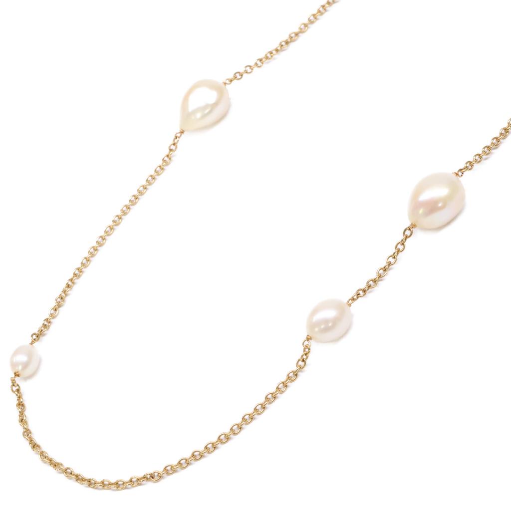 TIFFANY&Co. 750YG Elsa Peretti Pearl 12P By the Yard Necklace Yellow GoldUsed