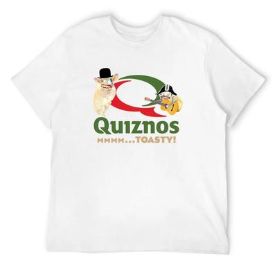 Defunct Quiznos Toasted Sandwiches Logo Complete with Sponge Monkeys T-Shirt T-Shirt Boys Animal Print Tees Tee Shirts for Men