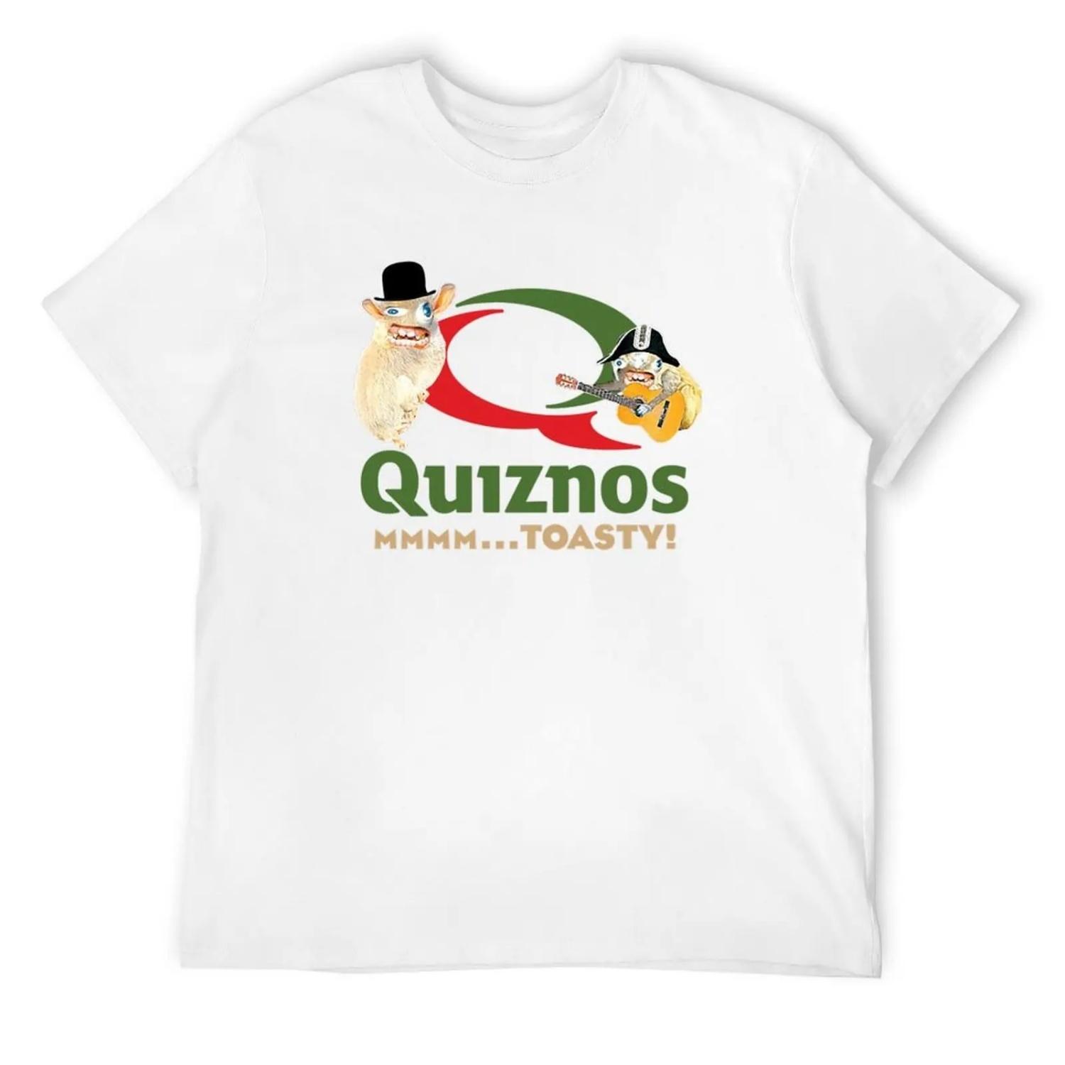 Defunct Quiznos Toasted Sandwiches Logo Complete with Sponge Monkeys T-Shirt T-Shirt boys animal print tees tee shirts for men XXXXXL белый