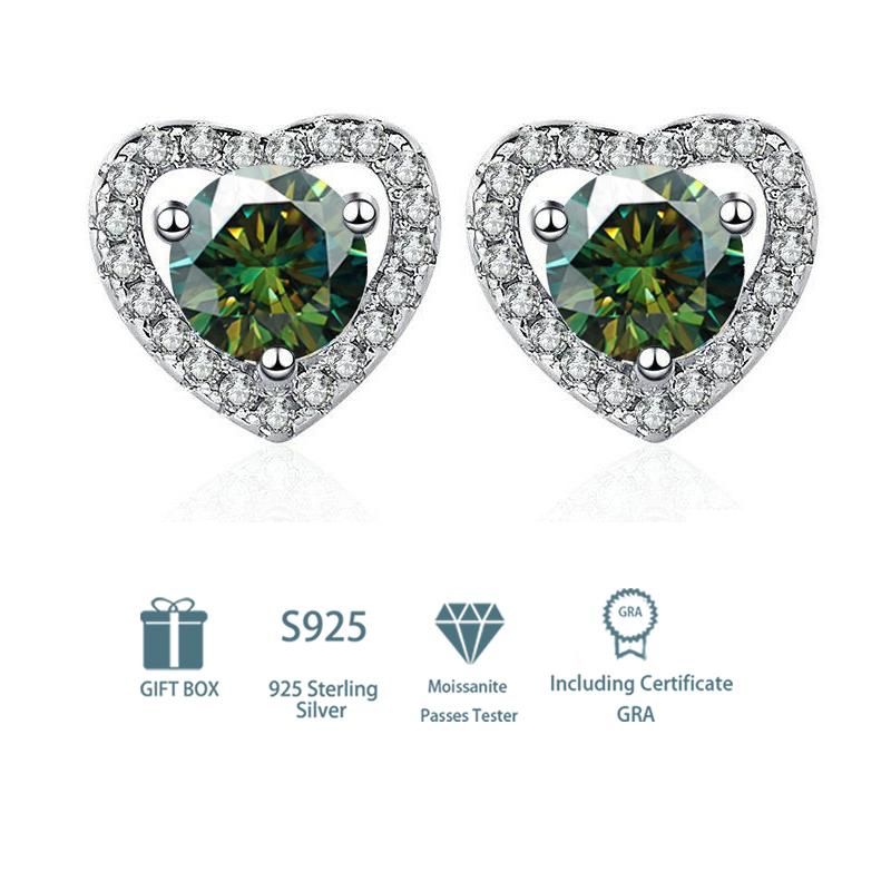 

Танциз стерлингового серебра 925 пробы муассанит серьги серьги-капли для женщин подарки на свадьбу 0.5CT and 0.5CT темно-зеленого