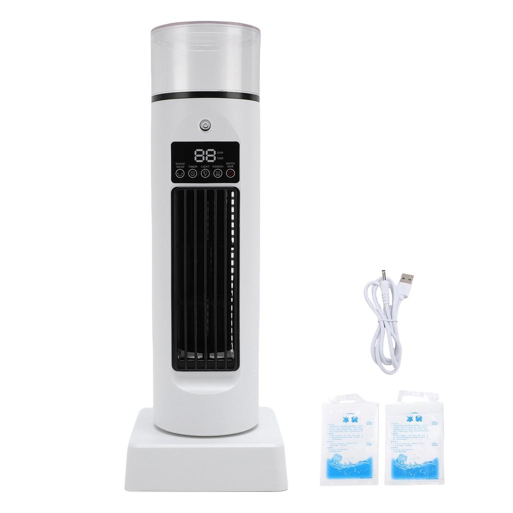 Desktop Tower Cooling Fan Portable Air Conditioning No Leaf Misting Fan USB Powered Humidifier for