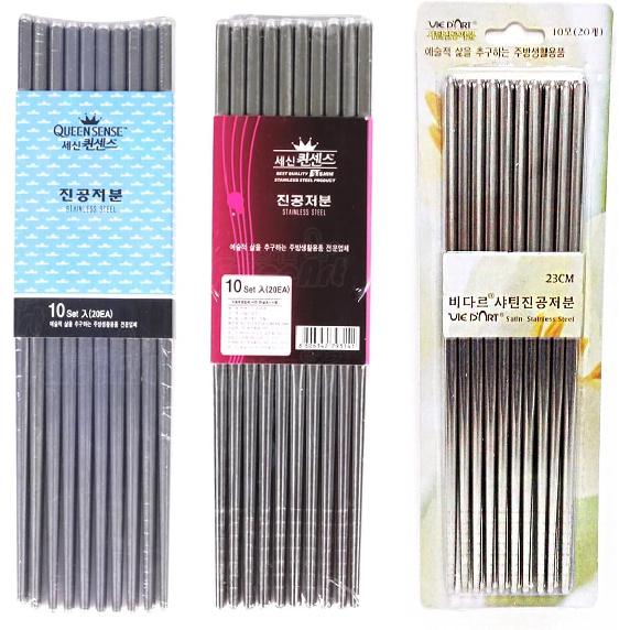 Vacuum Chopsticks 10 Pairs For Asian Party Korean Restaurants Reble Dishwasher Safe Lightweight Stainless Steel Chopsticks Non-Slip