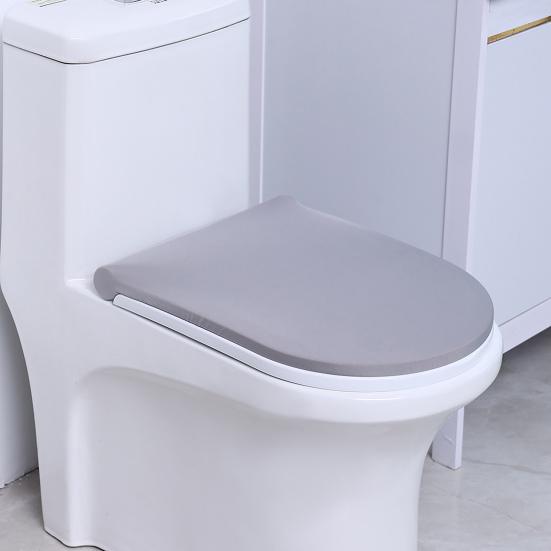 Toilet Dust Cover Solid Color Firm Elastic Strap Seasonal Toilet Cover Home Style Toilet