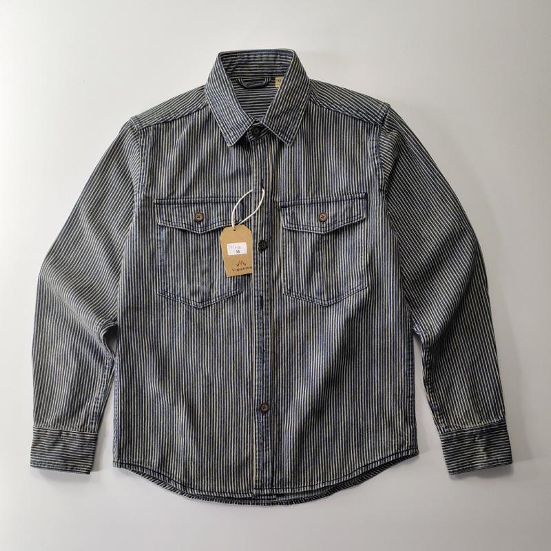 

Men s Heavyweight Striped Shirt - Thick, Durable, Casual Lapel for Autumn & Winter XL