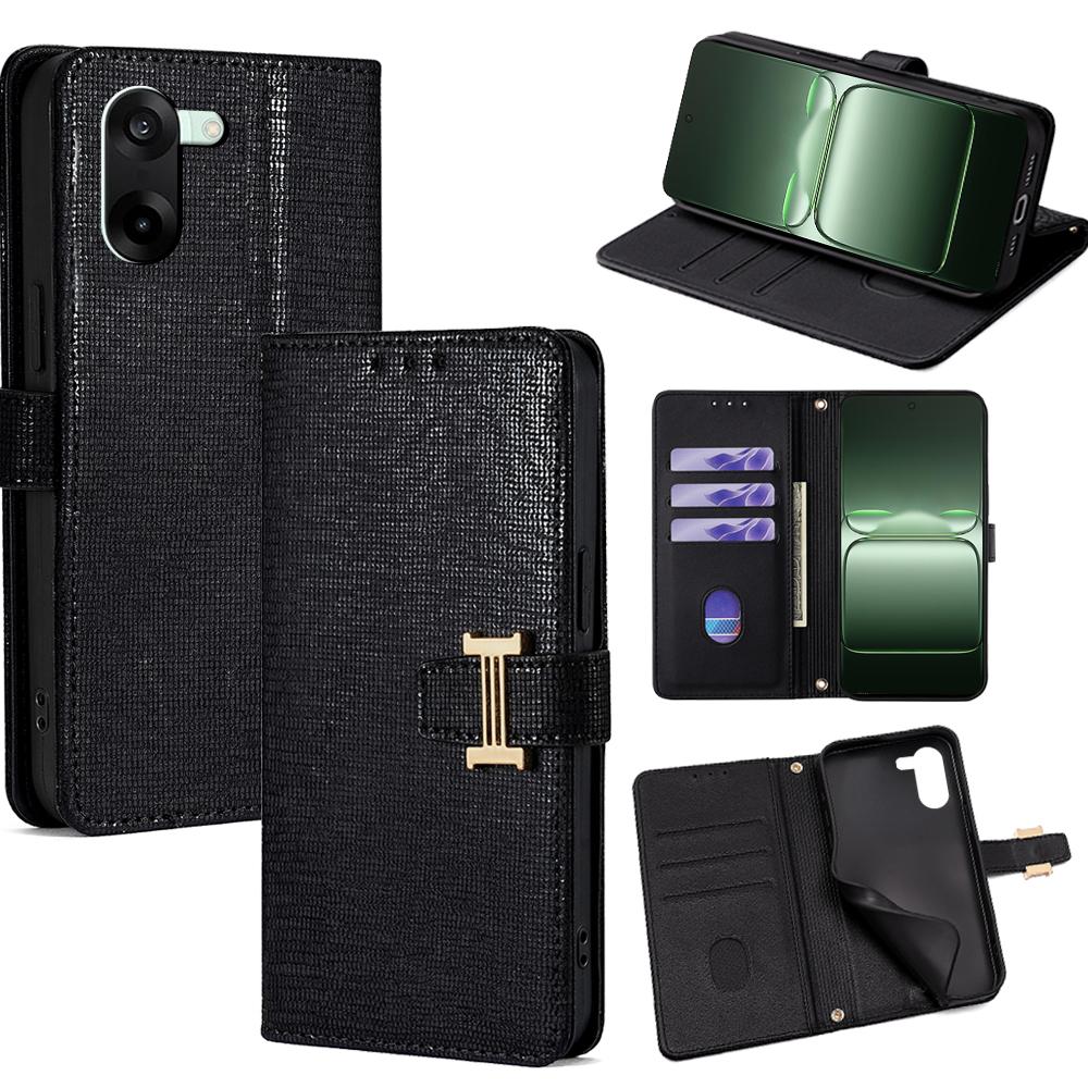 For OnePlus Nord CE5 5G/Ace 5 Racing 5G Case Metal I-Buckle PU Leather Wallet Phone Cover