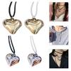 Big Heart-shaped Pendant Necklace Fashion Clavicle Chain Love Heart Charm Neckwear Long Rope Neck Chain Y2K Jewellery