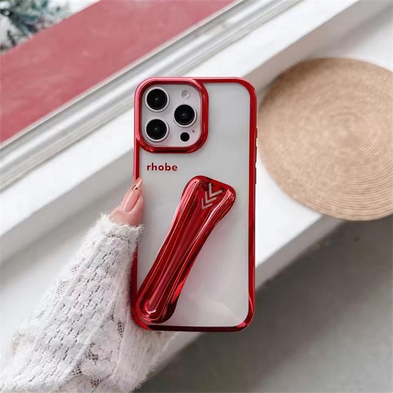 Luxury Plated Color Frame INS Lipstick Clear Case IPhone 16 15 14 13 12 11 Pro Max Portable Lip Gloss Holder Cover