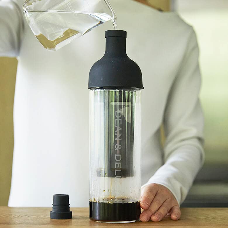 DEAN&DELUCA Filter-i-flaske Svart 750 ml Glass Cold Brew Coffee Tea Varmebestandig glass laget i Japan 22 x 10 x 22 cm