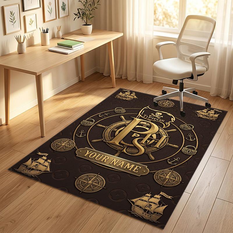 Pink Theme Soft Crystal Velvet Rug Custom Name & Text Print Non Slip Floor Rug for Bedroom Living Room