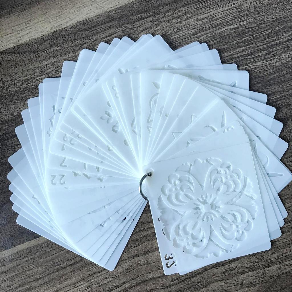 56x Mandala Stencils Reusable Painting Templates for Furniture Scrapbook