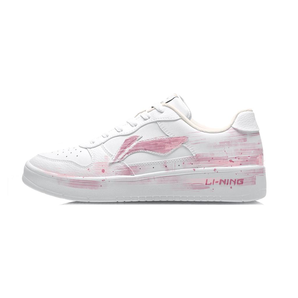 Li Ning Floating Boat Slip Resistant Abrasion Resistant Low Top Skateboard Shoes Unisex Pink AGCS419-1(Team34- )