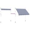 Manual Retractable Awning 250 Cm Blue White Striped
