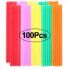 100Pcs Disposable Plastic Straws Colorful Bubble Milk Tea Cocktail Drinking Straws Party Birthday Supplies Kitchen Accessories