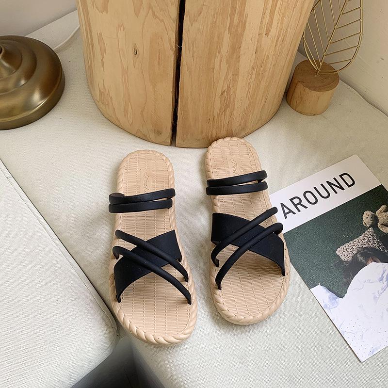 

2021 Women s Summer Roman Style Sandals - Korean INS Fashion, Two-Way Beach Slippers 36/37 (Runs Small)