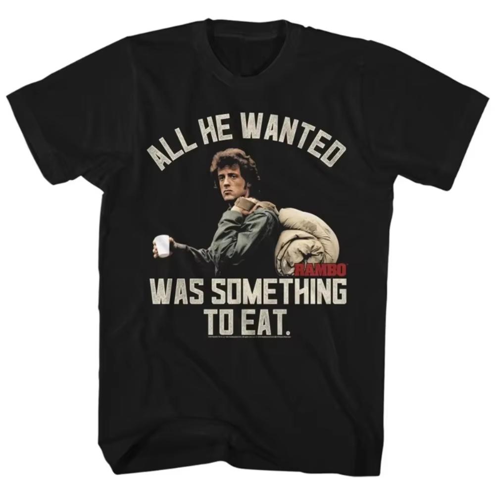 Rambo Print Tshirt Unisexs Summer Classic Action Movie Graphic Shortsleeved Casual Street Style Loose Fit Streetwear Graphic Top
