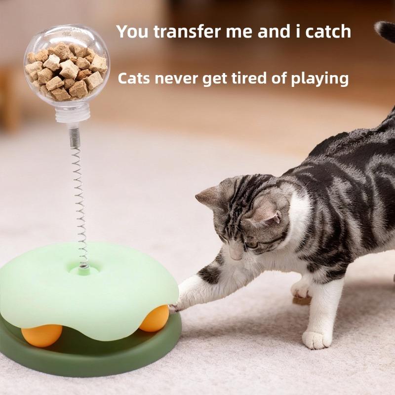 Haustierspielzeug, Katzenkarussell, Katzen-Katzenspielzeug, Selbstunterhaltung und Langeweile, Katzenspielzeug, Feder-Leckball, Katzenzubehör