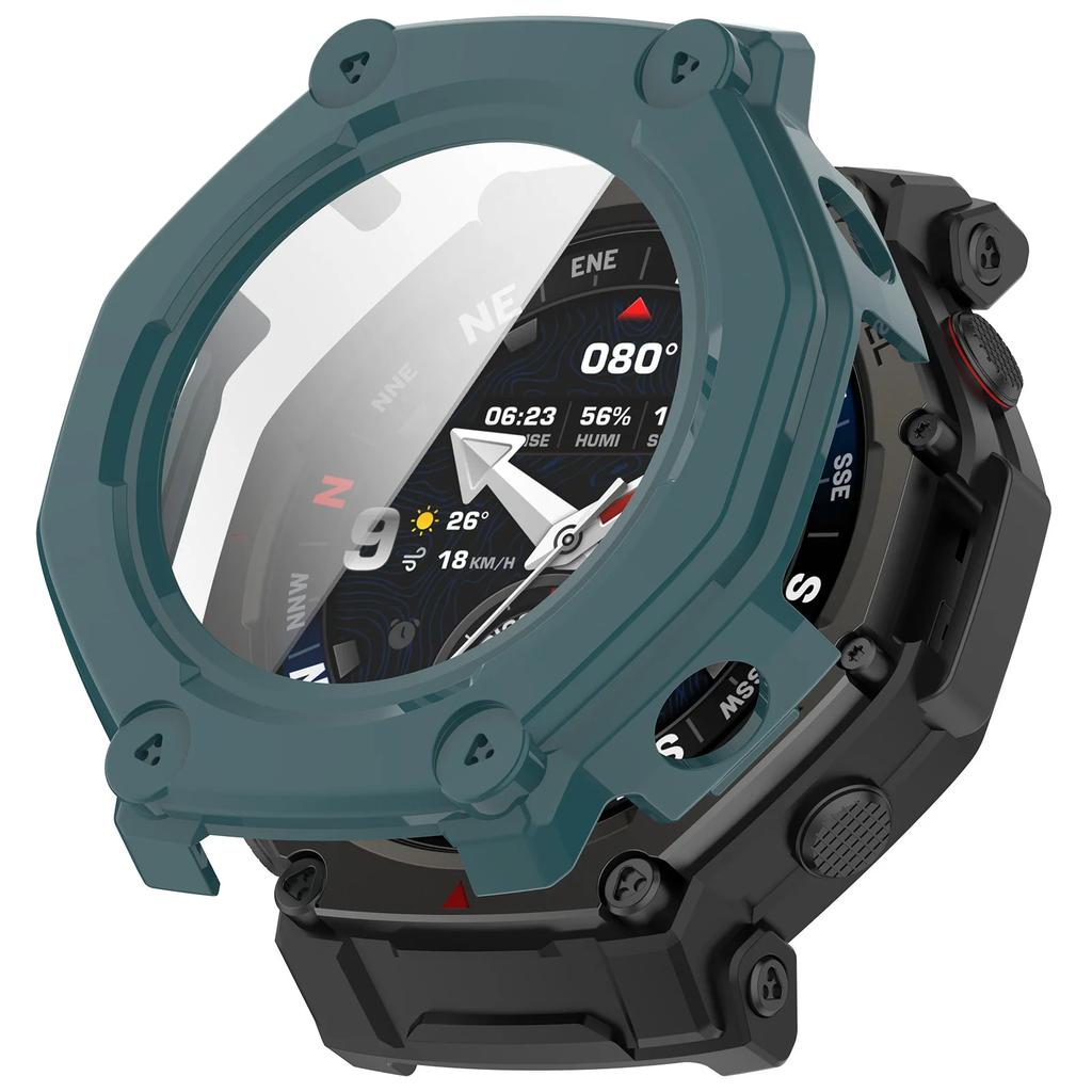PC Case+Tempered Galss For Huami Amazfit T-rex3 Pro SmartWatch Strap Cover bumper for T-rex 3Pro 48mm Screen Protector Shell
