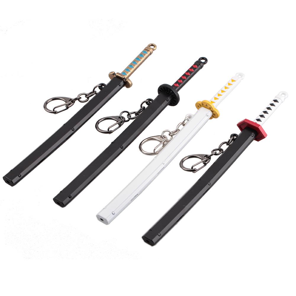 Anime Sword Shape Keychain Cartoon Blade of Ghost Keyring Model Cosplay Jewelry Accessories