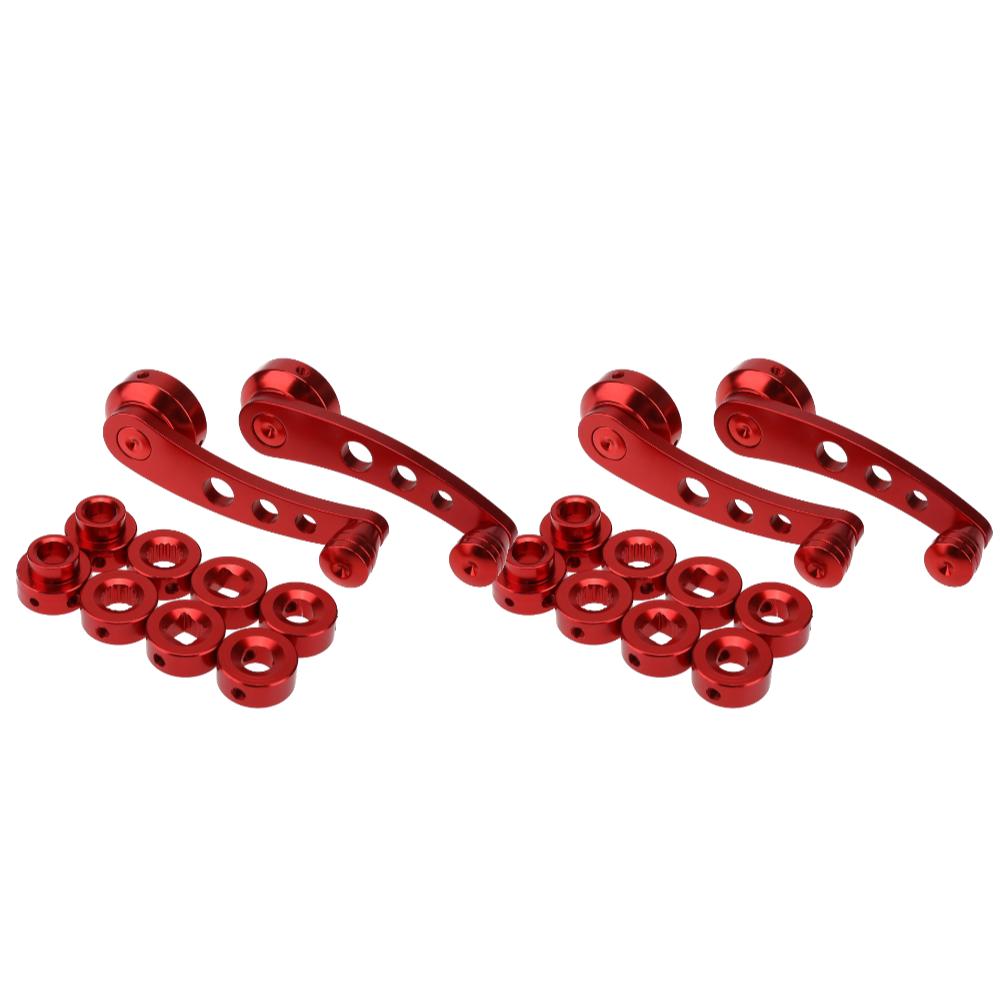 1/2 Set 2 Bucăți din aliaj de aluminiu universal pentru mânerul ferestrei auto, înlocuire, roșu, albastru, argintiu și negru