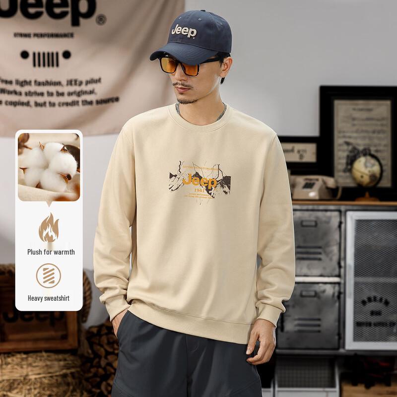 JEEP Men s Fleece-Lined Crew Neck Sweatshirt 4XL