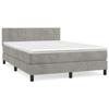 VidaXL Divan Bed and Mattress Light Grey 140x200cm Velvet - Model 3141305