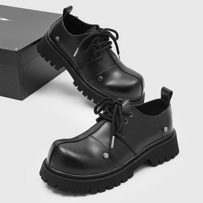 Men's Thick Soled Derby Leather Shoes Casual Fashion Designer Style Work or Business 38-46 Daily Fashion Young Shoes Black